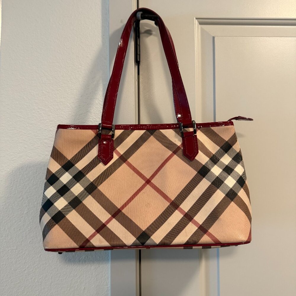 Burberry Nickie Tote Nova‎ Check Coated Canvas Small - Picture 2 of 10